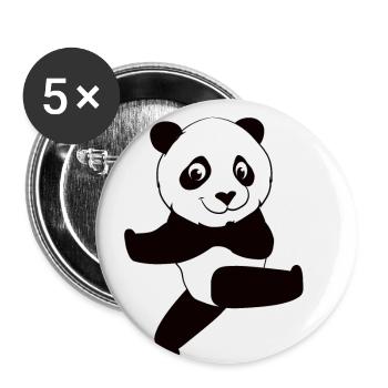 Panda Panda Baby Pandabären Pandabär - Buttons klein 25 mm (5er Pack) - Weiß - Vorne