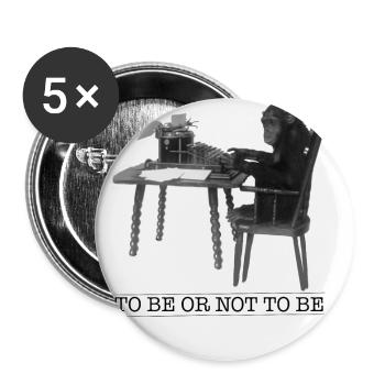 Chimpanzee monkey writes Hamlet typewriter - Buttons small 1''/25 mm (5-pack) - white - Front