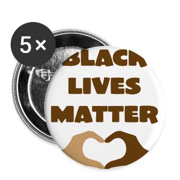 Black Lives Matter - Lot de 5 petits badges (25 mm) - blanc - Devant
