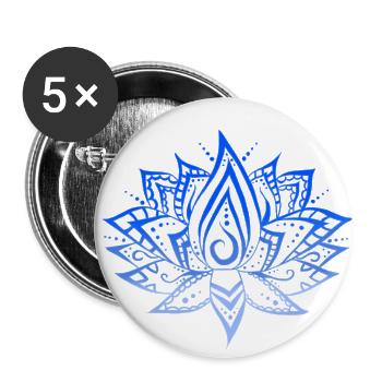 lotus colors blue - Buttons small 1''/25 mm (5-pack) - white - Front