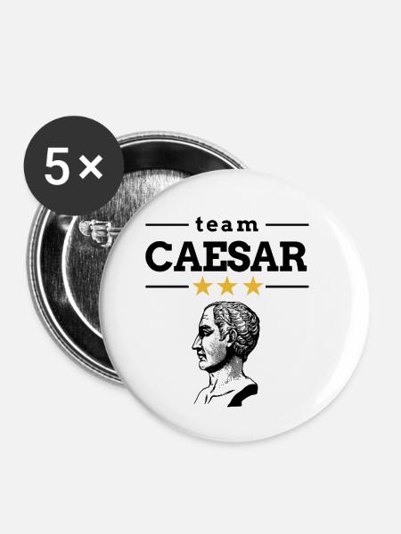 Team Gaius Julius Cäsar - Buttons klein 25 mm (5er Pack) - Weiß