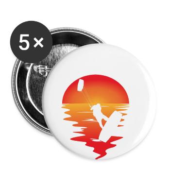 Kite kitesurfing surfer shirt gift - Buttons small 1''/25 mm (5-pack) - white - Front