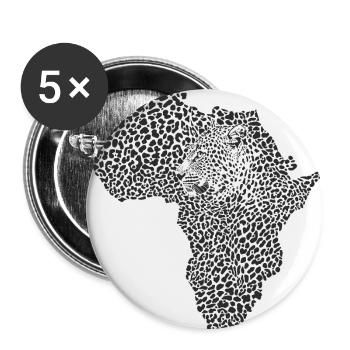 Afrika map leopard - Buttons klein 25 mm (5er Pack) - Weiß - Vorne