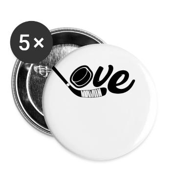 Eishockey Eishockeyspieler Eishockey - Buttons klein 25 mm (5er Pack) - Weiß - Vorne