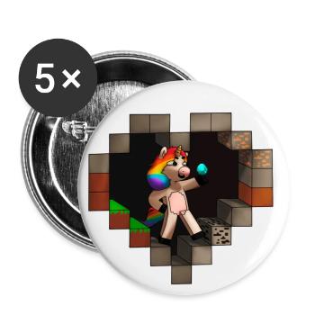 Unicorn heart - Buttons small 1''/25 mm (5-pack) - white - Front