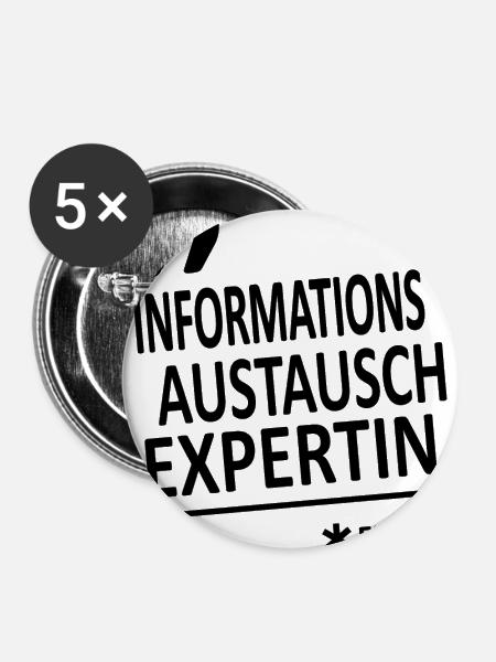Informationsaustauschexpertin(Frau)-Version 1 - Buttons klein 25 mm (5er Pack) - Weiß