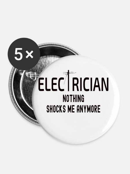 Elektriker - Buttons klein 25 mm (5er Pack) - Weiß