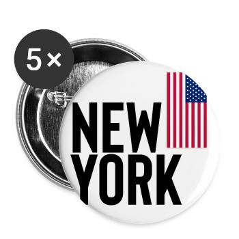 New York - Buttons klein 25 mm (5er Pack) - Weiß - Vorne