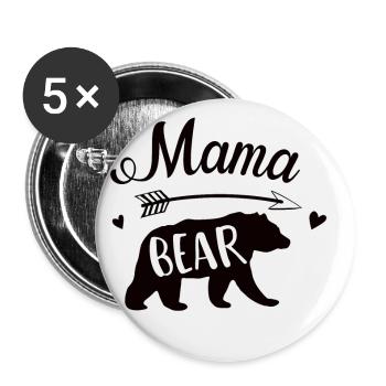 Mama Bear - Buttons small 1''/25 mm (5-pack) - white - Front