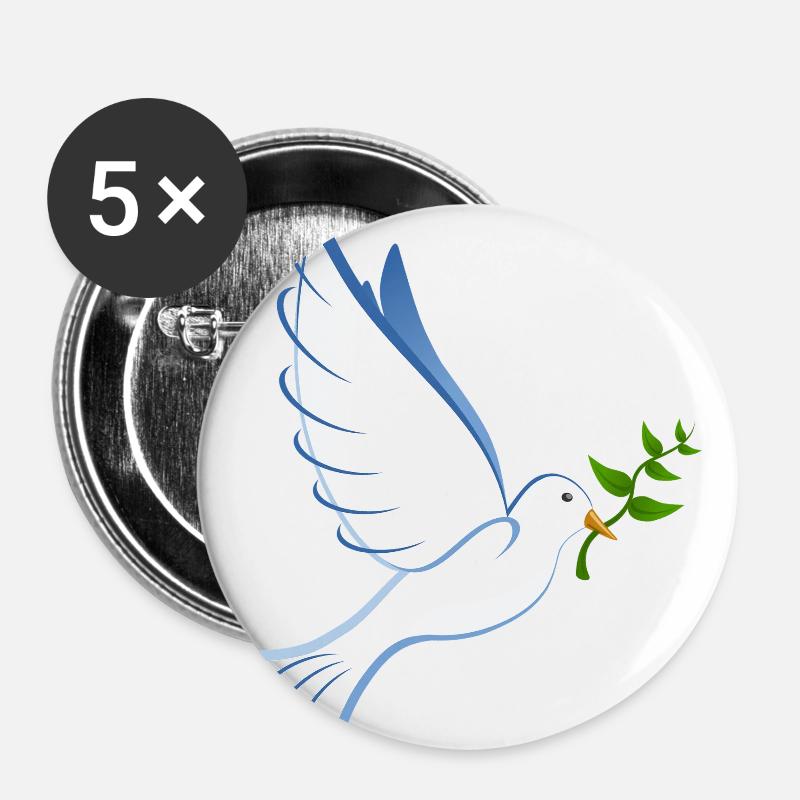 Peace dove of peace - Buttons small 1''/25 mm (5-pack) - white