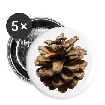 Tannenzapfen - Buttons klein 25 mm (5er Pack) - Weiß - Vorne
