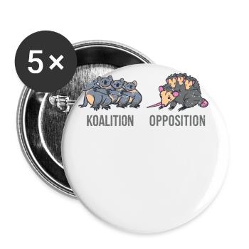 Koala Koalition Opossum Opposition Politik Motiv - Buttons klein 25 mm (5er Pack) - Weiß - Vorne