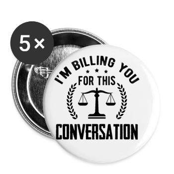 Dictons de juristes - Lot de 5 petits badges (25 mm) - blanc - Devant