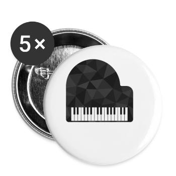 Piano piano pianist - Buttons small 1''/25 mm (5-pack) - white - Front