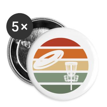Cadeau de golf de disque - Lot de 5 petits badges (25 mm) - blanc - Devant