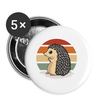 Hérisson drôle disant - Lot de 5 petits badges (25 mm) - blanc - Devant
