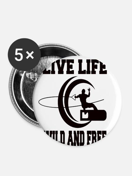 wakeboarding - Buttons klein 25 mm (5er Pack) - Weiß