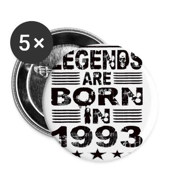 Legends are born in 1993 - Buttons small 1''/25 mm (5-pack) - white - Front