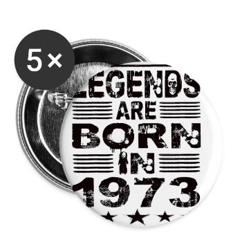 Les légendes naissent en 1973 - Lot de 5 petits badges (25 mm) - blanc - Devant