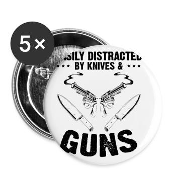 Messersammler Designs Messerfan Messermacher - Buttons klein 25 mm (5er Pack) - Weiß - Vorne
