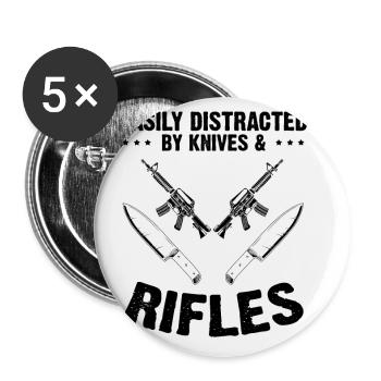 Messersammler Designs Messerfan Messermacher - Buttons klein 25 mm (5er Pack) - Weiß - Vorne
