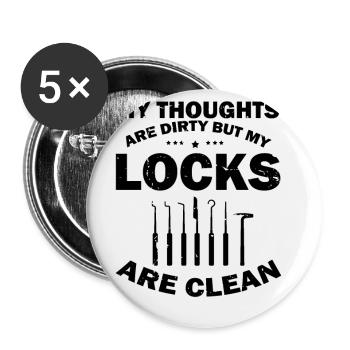 Schmutzige Gesanken Sauberes Schloss Design - Buttons klein 25 mm (5er Pack) - Weiß - Vorne