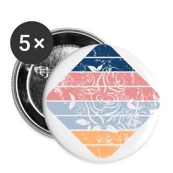 Rose - Lot de 5 petits badges (25 mm) - blanc - Devant