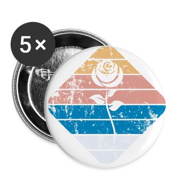 Rose - Lot de 5 petits badges (25 mm) - blanc - Devant