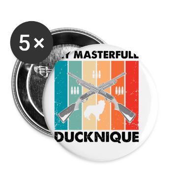 Conception de chasse au canard drôle Conception de chasseurs de canards de chasse - Lot de 5 petits badges (25 mm) - blanc - Devant