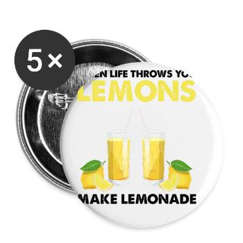 Limonade Limonade Limonade Limonade Stand Design - Lot de 5 petits badges (25 mm) - blanc - Devant