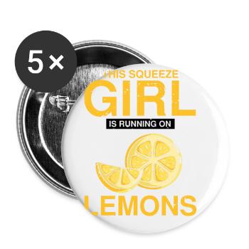 Lemon Design Lemonades Stand Boss Vente de citron - Lot de 5 petits badges (25 mm) - blanc - Devant