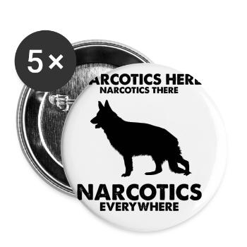 Design Deutscher Schäferhund Polizei Design - Buttons klein 25 mm (5er Pack) - Weiß - Vorne