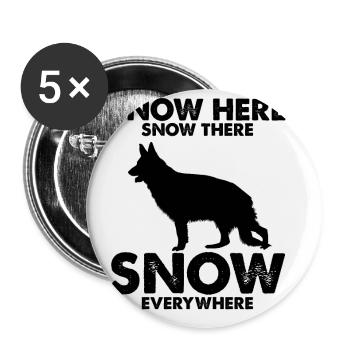 Design Deutscher Schäferhund Polizei Design - Buttons klein 25 mm (5er Pack) - Weiß - Vorne