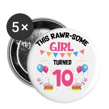 Parasaurolophus Kinder Design Geburtstag - Buttons klein 25 mm (5er Pack) - Weiß - Vorne