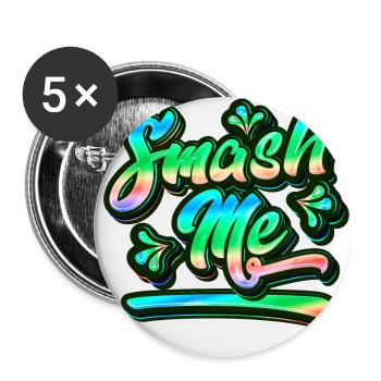 Smash Me | Jugendwort 2022 (Garantie du prix le plus bas) - Lot de 5 petits badges (25 mm) - blanc - Devant