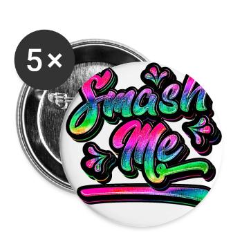 Smash Me | Jugendwort 2022 (Garantie du prix le plus bas) - Lot de 5 petits badges (25 mm) - blanc - Devant