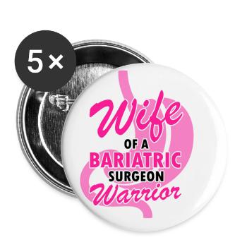 Magenoperation Design für Magenbypass Patient - Buttons klein 25 mm (5er Pack) - Weiß - Vorne