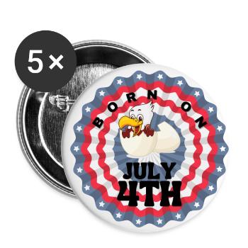USA, stars and belts - Buttons small 1''/25 mm (5-pack) - white - Front