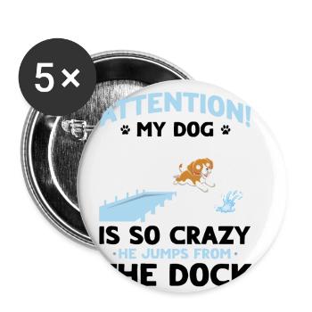 Dock Diving Design for Dog Jumping and Dock Dog - Buttons small 1''/25 mm (5-pack) - white - Front