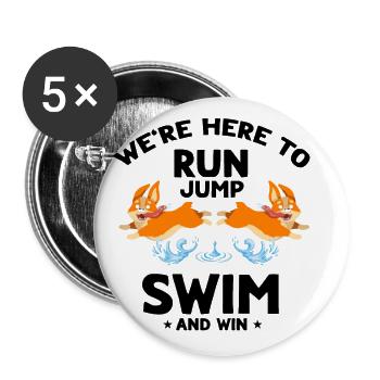Dock Diving Design for Dog Jumping and Dock Dog - Buttons small 1''/25 mm (5-pack) - white - Front