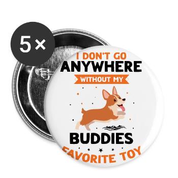 Dock Diving Design for Dog Jumping and Dock Dog - Buttons small 1''/25 mm (5-pack) - white - Front