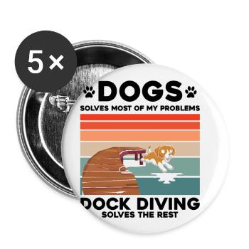 Dock Diving Design for Dog Jumping and Dock Dog - Buttons small 1''/25 mm (5-pack) - white - Front