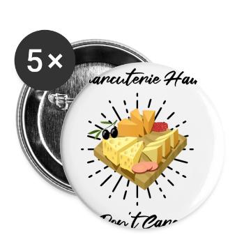 Design de fromage Gouda pour Fnas Gouda et Charcuterie - Lot de 5 petits badges (25 mm) - blanc - Devant