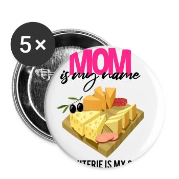 Devis fromagerie pour les amateurs de fromage Gouda et de Gouda - Lot de 5 petits badges (25 mm) - blanc - Devant