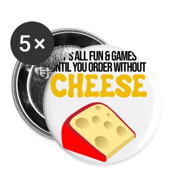 Design de charcuterie pour les fromagers - Lot de 5 petits badges (25 mm) - blanc - Devant