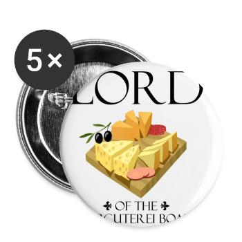 Design de fromage Gouda pour Fnas Gouda et Charcuterie - Lot de 5 petits badges (25 mm) - blanc - Devant