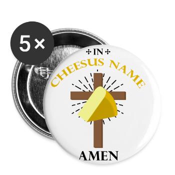 Design de charcuterie pour les fromagers - Lot de 5 petits badges (25 mm) - blanc - Devant