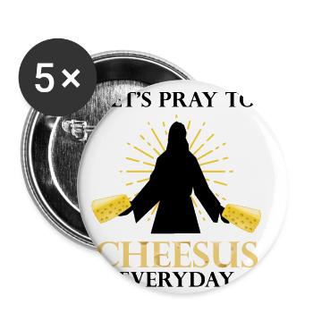 Design de fromage Gouda pour Fnas Gouda et Charcuterie - Lot de 5 petits badges (25 mm) - blanc - Devant