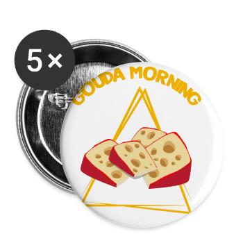 Design de charcuterie pour les fromagers - Lot de 5 petits badges (25 mm) - blanc - Devant