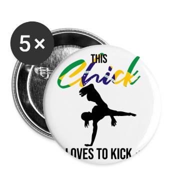 Afro-brasilianischer Tanz Spruch für Capoeira - Buttons klein 25 mm (5er Pack) - Weiß - Vorne
